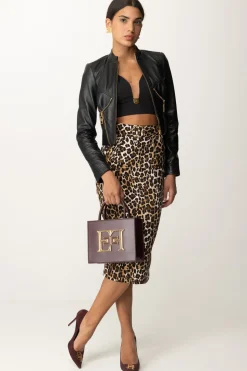 Elisabetta Franchi Giacca Biker In PelleNERO