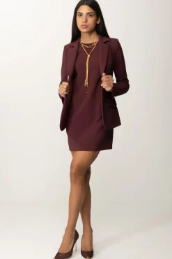 Elisabetta Franchi Giacca Monopetto In Crepe StretchROUGE NOIR