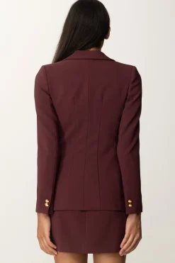 Elisabetta Franchi Giacca Monopetto In Crepe StretchROUGE NOIR