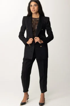 Elisabetta Franchi Giacca Doppiopetto In Crêpe JacquardNERO
