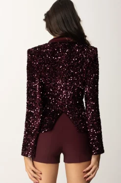 Elisabetta Franchi Giacca Doppiopetto con PailettesROUGE NOIR