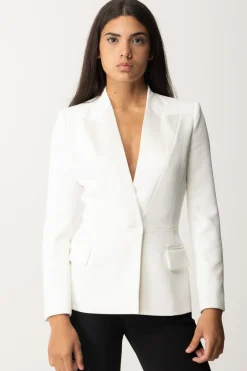 Elisabetta Franchi Giacca con Revers a Lancia In RasoAVORIO