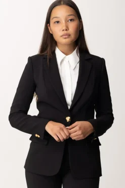 Elisabetta Franchi Giacca Monopetto In Crepe StretchNERO
