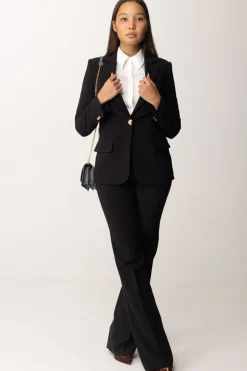 Elisabetta Franchi Giacca Monopetto In Crepe StretchNERO