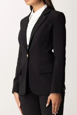 Elisabetta Franchi Giacca Monopetto In Crepe StretchNERO