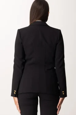 Elisabetta Franchi Giacca Monopetto In Crepe StretchNERO
