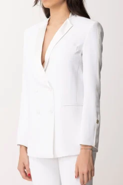 Elisabetta Franchi Giacca Doppiopetto con Revers In RasoAVORIO