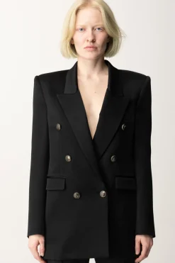 Elisabetta Franchi Giacca Doppiopetto In RasoNERO