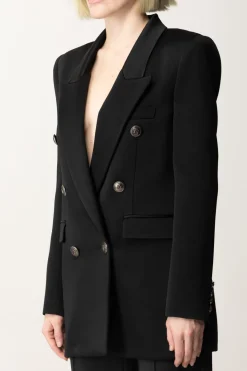 Elisabetta Franchi Giacca Doppiopetto In RasoNERO