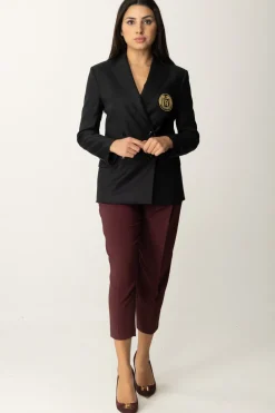 Elisabetta Franchi Giacca Doppiopetto In Lana con PatchNERO