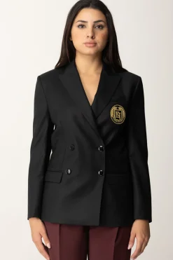 Elisabetta Franchi Giacca Doppiopetto In Lana con PatchNERO