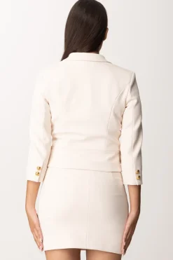 Elisabetta Franchi Giacca Cropped In Crêpe Stretch con CatenaBURRO