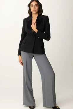 Elisabetta Franchi Giacca con Revers a Lancia In RasoNERO