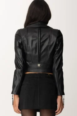 Elisabetta Franchi Giacca Biker In Vera PelleNERO