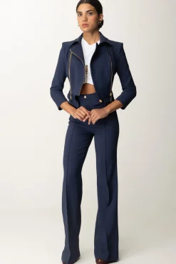 Elisabetta Franchi Giacca con Baschina e ZipNAVY