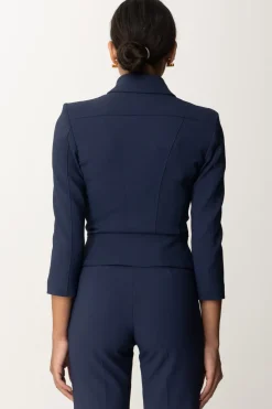 Elisabetta Franchi Giacca con Baschina e ZipNAVY