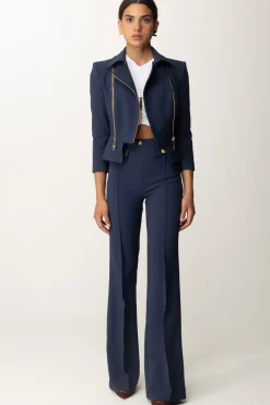 Elisabetta Franchi Giacca con Baschina e ZipNAVY