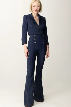 Elisabetta Franchi Giacca Crop con Maniche a 3/4NAVY