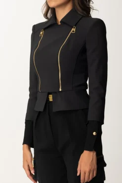 Elisabetta Franchi Giacca con Baschina e ZipNERO