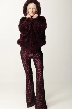 Elisabetta Franchi Giubbotto Effetto Morbido con CappuccioROUGE NOIR