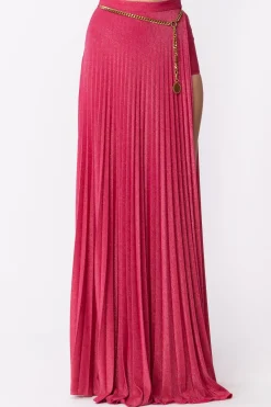 Elisabetta Franchi Gonna Plissettata In LurexFUXIA
