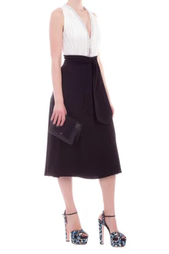 Elisabetta Franchi Gonna Longuette con Nodo In VitaNERO