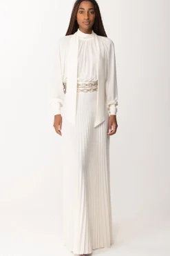 Elisabetta Franchi Gonna Lunga Plissettata con RicamoBURRO