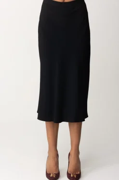 Elisabetta Franchi Gonna In Satin con Bande ColorateNERO/ROUGE NOIR/BURRO