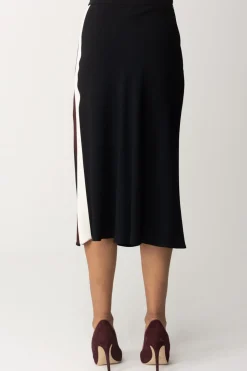 Elisabetta Franchi Gonna In Satin con Bande ColorateNERO/ROUGE NOIR/BURRO