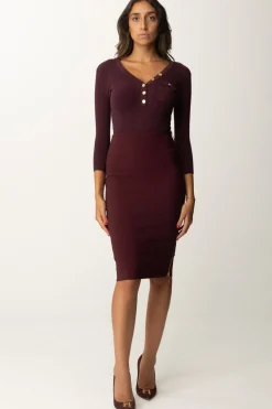 Elisabetta Franchi Gonna Midi a Tubo con ZipROUGE NOIR