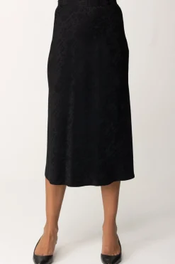 Elisabetta Franchi Gonna Midi In Crêpe JacquardNERO