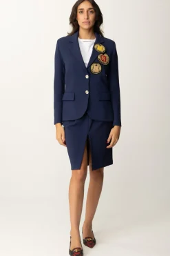 Elisabetta Franchi Gonna Midi con PincesNAVY