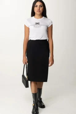 Elisabetta Franchi Gonna Midi con ShortsNERO