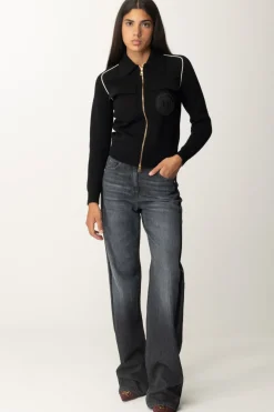 Elisabetta Franchi Jeans con Bande In RasoBLACK DENIM