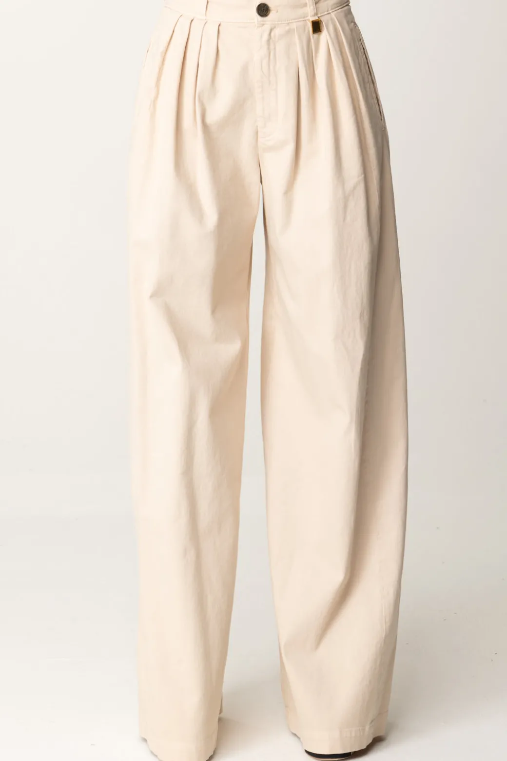 Elisabetta Franchi Jeans a Gamba Larga con PincesLATTICE