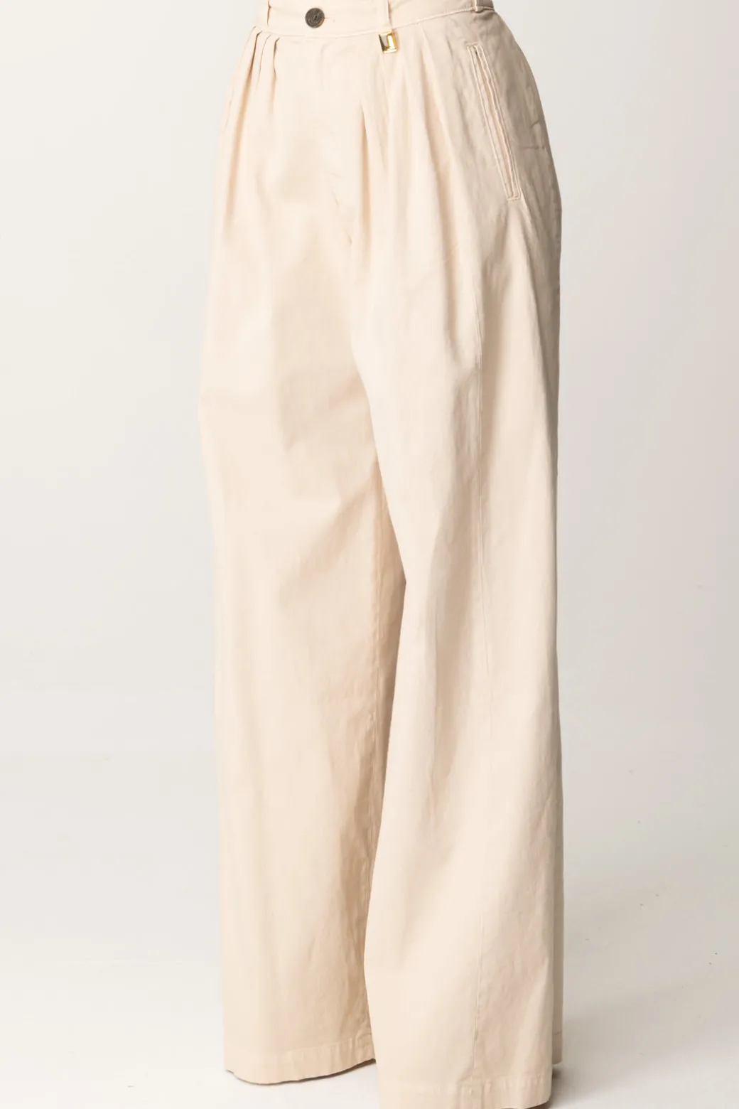 Elisabetta Franchi Jeans a Gamba Larga con PincesLATTICE