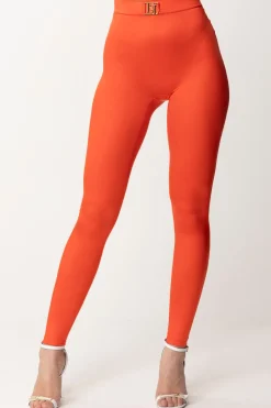 Elisabetta Franchi Leggings In Lycra con LogoCORALLO