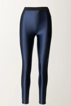 Elisabetta Franchi Leggings In Lycra con Bande LogateNAVY