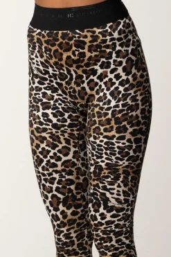 Elisabetta Franchi Leggings Animalier con Fascione LogatoANIMALIER