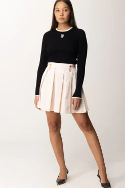 Elisabetta Franchi Maglia In Viscosa con Logo CollegeNERO/BURRO