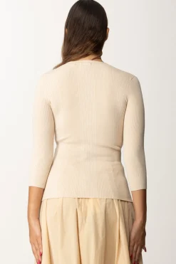 Elisabetta Franchi Maglia Scollo a V con Ricamo LogoLATTICE