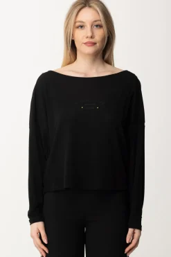 Elisabetta Franchi Maglia con Ricamo Reserved In TintaNERO