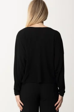 Elisabetta Franchi Maglia con Ricamo Reserved In TintaNERO