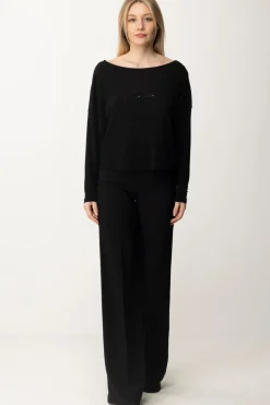 Elisabetta Franchi Maglia con Ricamo Reserved In TintaNERO