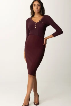 Elisabetta Franchi Maglia Scollo a V con Ricamo LogoROUGE NOIR