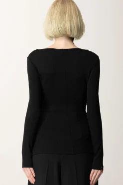 Elisabetta Franchi Maglia con DrappeggioNERO
