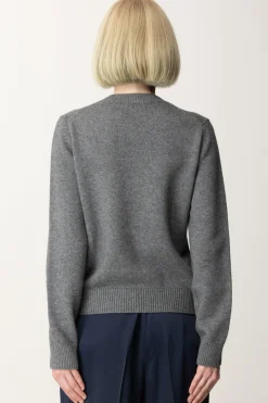 Elisabetta Franchi Maglioncino con Maxi Patch LogoGRIGIO MELANGE