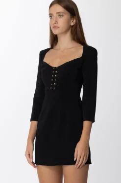 Elisabetta Franchi Mini Abito Bustier con BorchieNERO