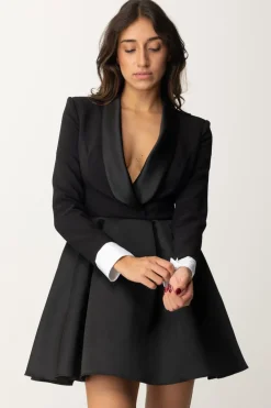 Elisabetta Franchi Mini Abito con Gonna a Pieghe e ReversNERO