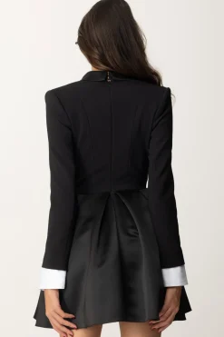 Elisabetta Franchi Mini Abito con Gonna a Pieghe e ReversNERO